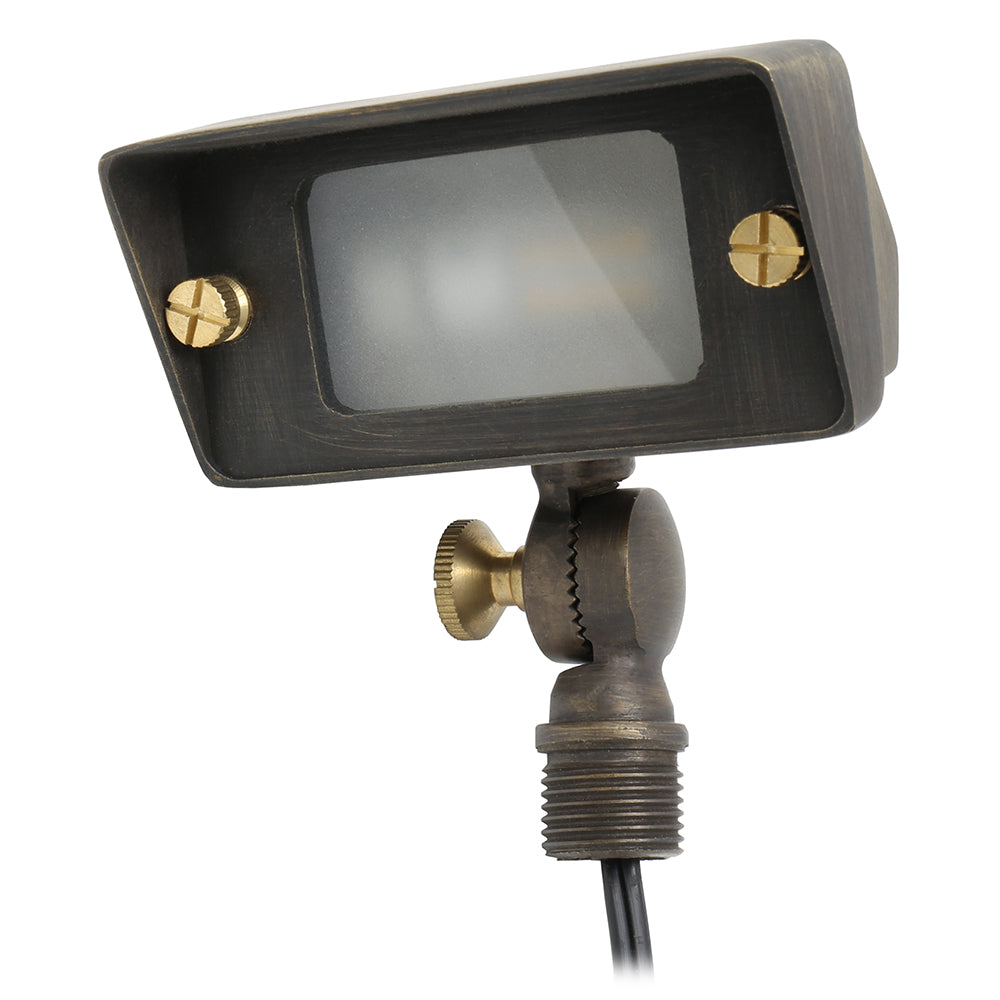 Super Efficiency Flood Light & Wall Wash for Low Voltage Landscape Lighting [Brass]