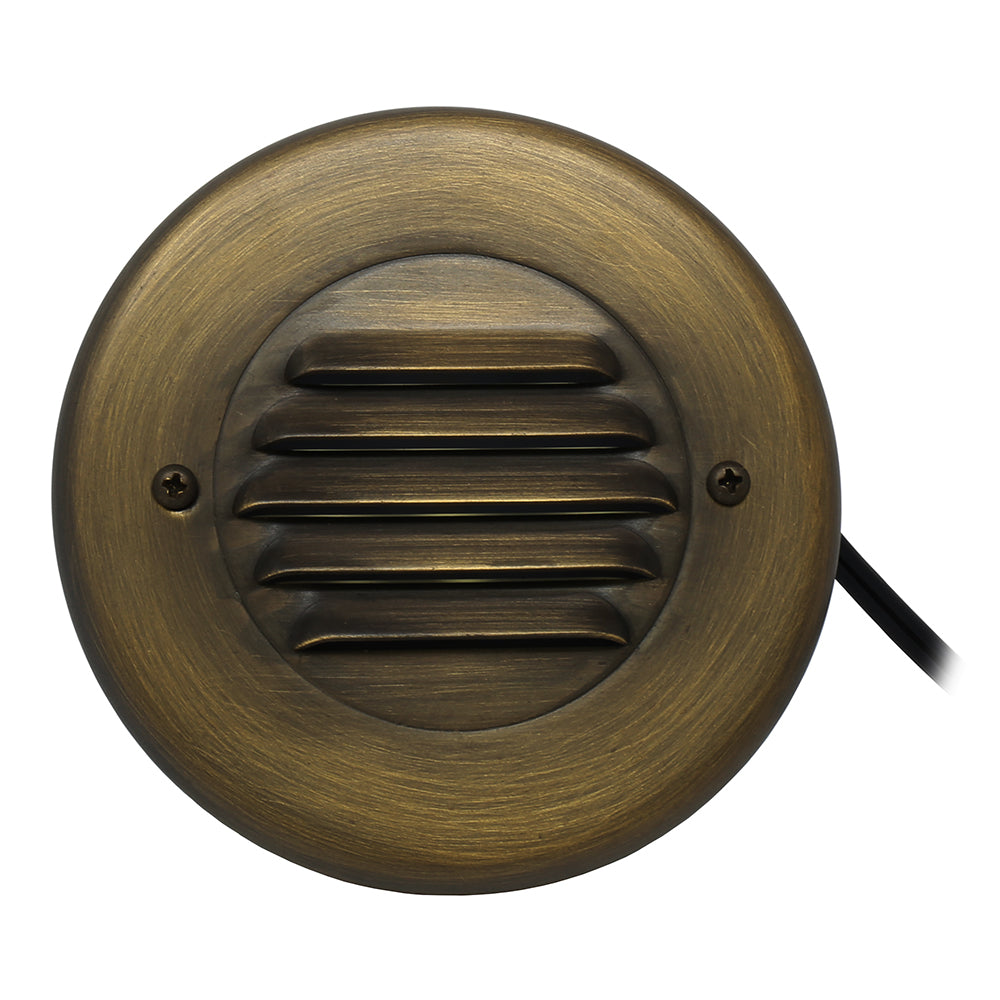 Louvered Step Light for Low Voltage Landscape Lighting [Brass]