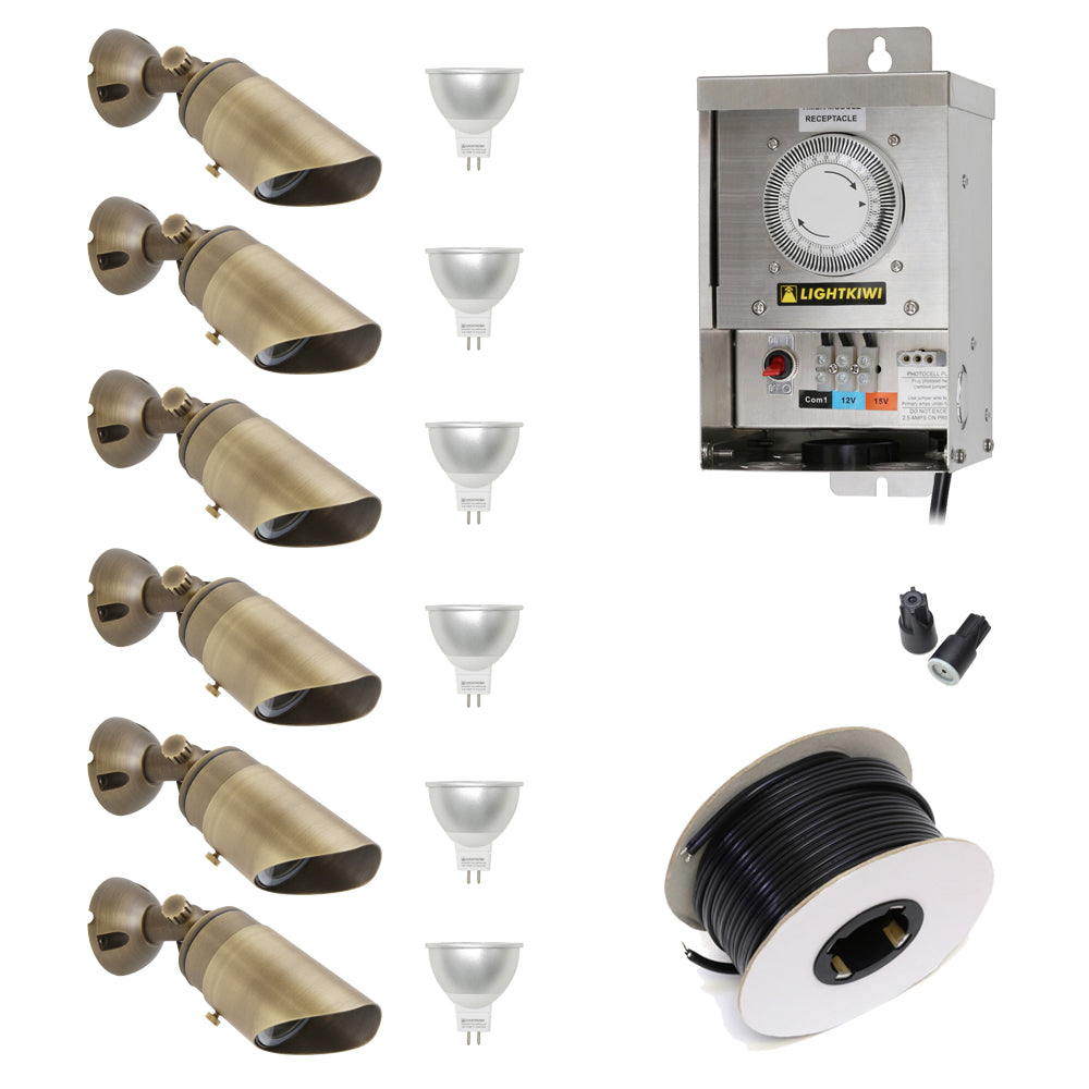 Low Voltage LED Landscape Lighting Kit - (6) Downlight Kit