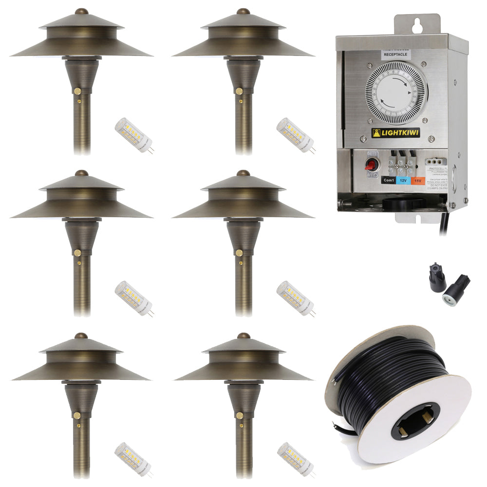 Low Voltage LED Landscape Lighting Kit - (6) Path Light Kit