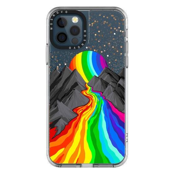 Rainbow Landscape Glitter Phone Case - iPhone 12 Pro Max Case