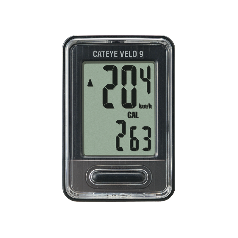 Cateye Velo 9 Bike Computer - Wired - Black