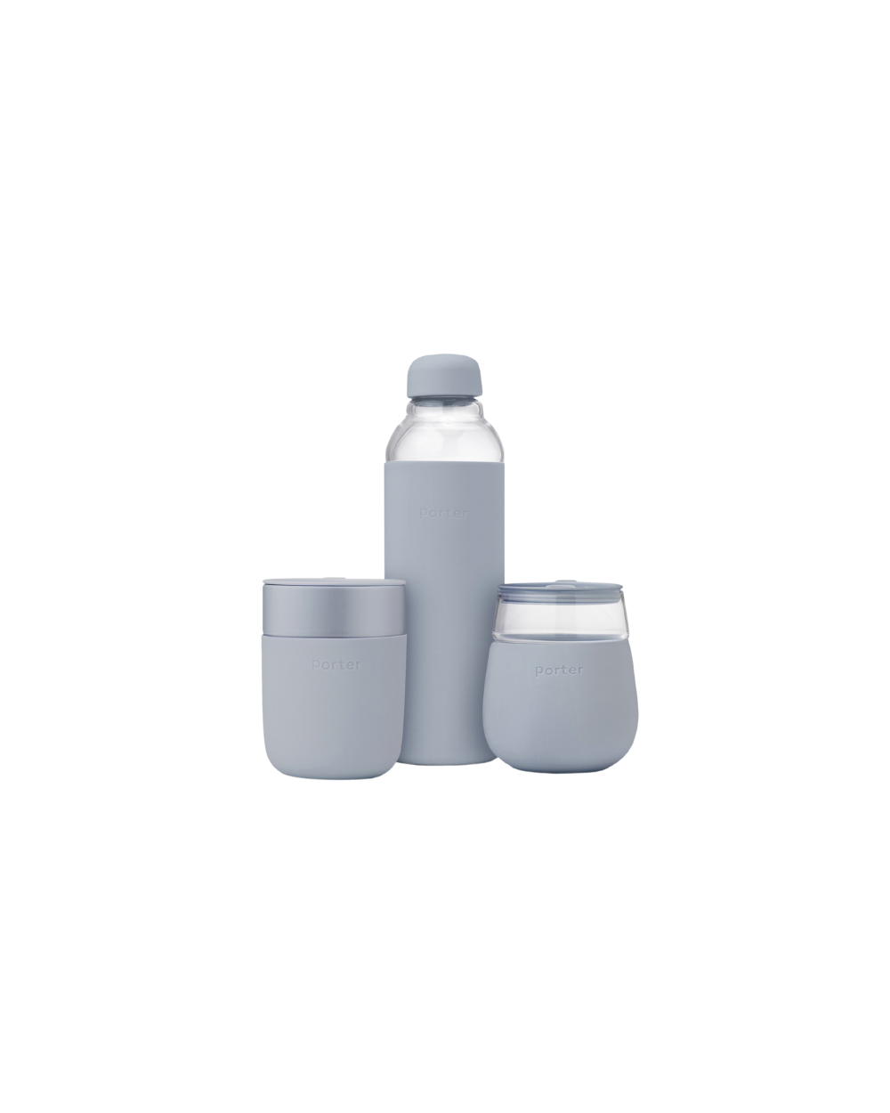 Classic Drinkware Set / Reusable Water Bottle + Mug / BPA-Free + Microwave & Dishwasher Safe, FDA / LFGB Approved (Slate Grey) / Porter by W&P